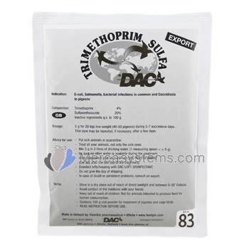 Trimethoprim Sulfa, dac, producto para palomas