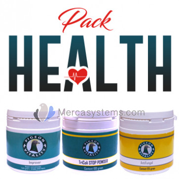 Pigeon Vitality Health Pack (3 productos), protección 100% natural para palomas y pájaros