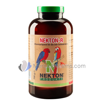 Nekton R 700gr, (vitaminas, minerales y oligoelementos). Para pájaros de plumaje rojo